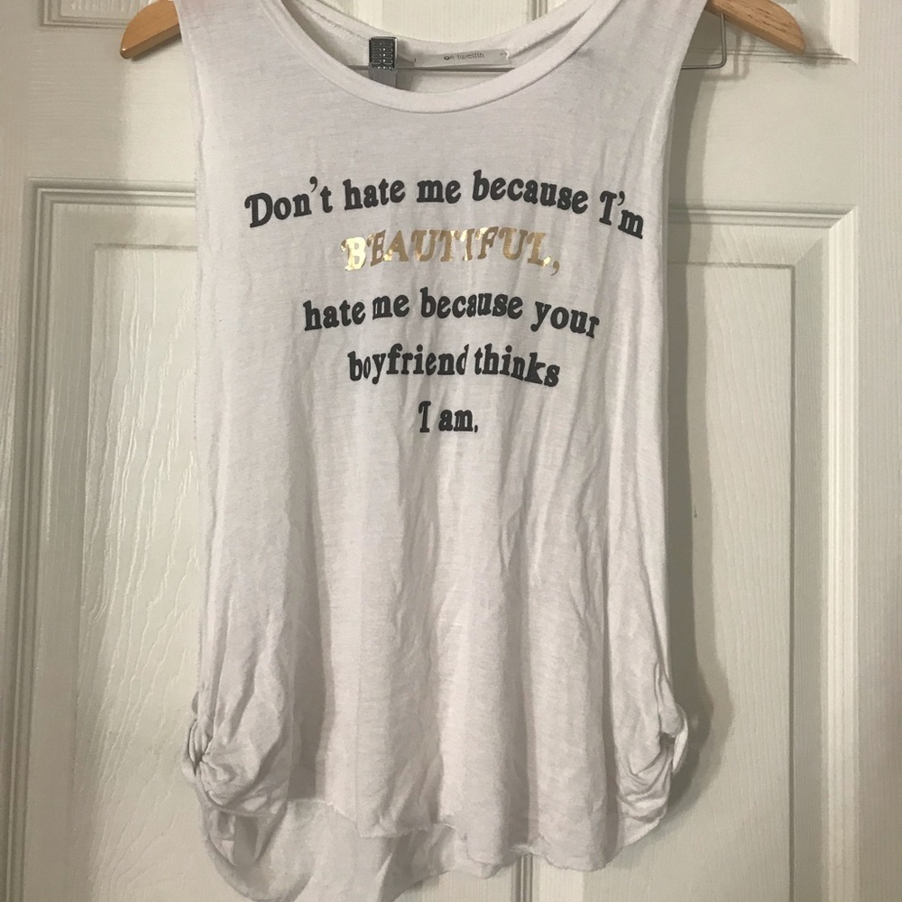 ** LAST CALL** White graphic tank top